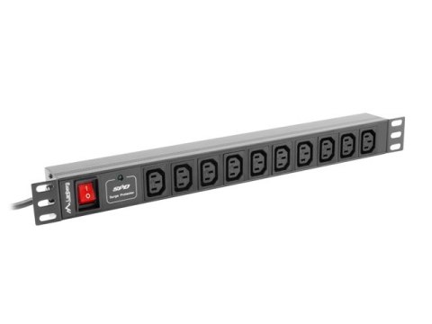 LISTWA ZASILAJĄCA RACK PDU 1U 10A 10X IEC C13 2M CZARNA C14 Lanberg LISTWA ZASILAJĄCA RACK PDU 1U 10A 10X IEC C13 2M CZARNA C14 Lanberg