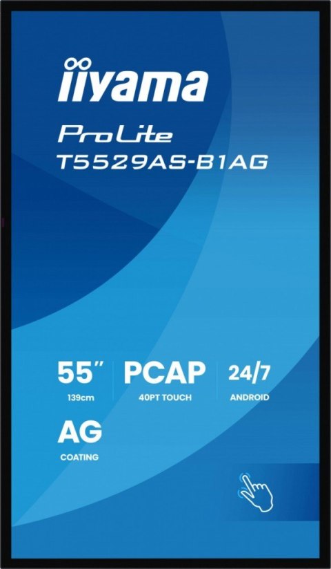 Monitor 55 cali T5529AS-B1AG VA,4K,HDMIx2,USB-C,RJ45,2x10W,WiFi, Android 14, Signal FailOver, Whiteboard, iiSignage2 (CMS), Monitor 55 cali T5529AS-B1AG VA,4K,HDMIx2,USB-C,RJ45,2x10W,WiFi, Android 14, Signal FailOver, Whiteboard, iiSignage2 (CMS),