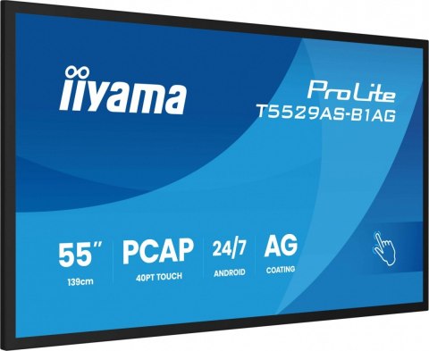 Monitor 55 cali T5529AS-B1AG VA,4K,HDMIx2,USB-C,RJ45,2x10W,WiFi, Android 14, Signal FailOver, Whiteboard, iiSignage2 (CMS), Monitor 55 cali T5529AS-B1AG VA,4K,HDMIx2,USB-C,RJ45,2x10W,WiFi, Android 14, Signal FailOver, Whiteboard, iiSignage2 (CMS),