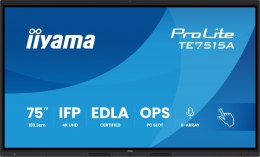 Monitor 75 cali TE7515A-B1AG IPS,4K,40pkt,550cd,DeepContrast-IR+, HDMI x2,DP,USB-C, 2 x 20W, OPS Slot x1, 5xUSB, 2xRJ45,8-Arr