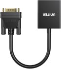 Unitek Adapter VGA na HDMI FullHD czarny 15cm Unitek Adapter VGA na HDMI FullHD czarny 15cm