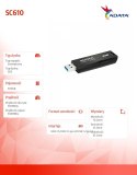 Dysk SSD zewnętrzny SC610 500GB USB3.2A Gen2 czarny Dysk SSD zewnętrzny SC610 500GB USB3.2A Gen2 czarny