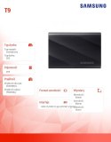 Dysk zewnętrzny SSD T9 2TB USB3.2 GEN.2 czarny Dysk zewnętrzny SSD T9 2TB USB3.2 GEN.2 czarny