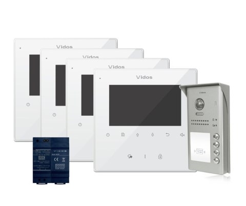 Wideodomofon 4-rodzinny VIDOS DUO 4 x M1022W / S1104A Wideodomofon 4-rodzinny VIDOS DUO 4 x M1022W / S1104A
