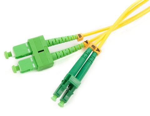 PATCHCORD ŚWIATŁOWODOWY SM 5M DUPLEX 9/125, SC/APC-LC/APC 3MM PATCHCORD ŚWIATŁOWODOWY SM 5M DUPLEX 9/125, SC/APC-LC/APC 3MM