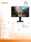 Monitor Alienware AW2725Q 27.0 cali NVIDIA G-Sync Compatible 4K QD-OLED 240Hz/ DP/2xHDMI/USBC/3XUSB/3Y