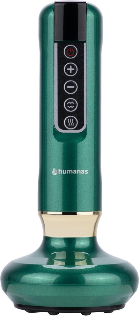 Masażer antycellulitowy z funkcją bańki chińskiej Humanas DermaSmooth - zielony Masażer antycellulitowy z funkcją bańki chińskiej Humanas DermaSmooth - zielony