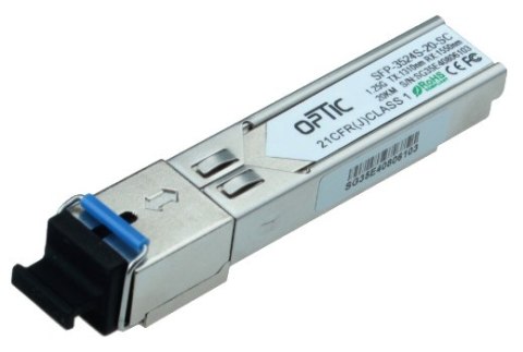 MODUŁ SFP WDM 1.25Gbps, SC SM, 16dB (20km) TX1310/RX1550 MODUŁ SFP WDM 1.25Gbps, SC SM, 16dB (20km) TX1310/RX1550