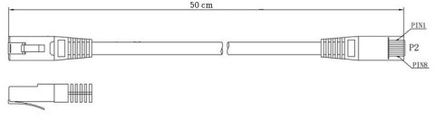 PATCHCORD KAT.6 UTP 0,5M SZARY PATCHCORD KAT.6 UTP 0,5M SZARY