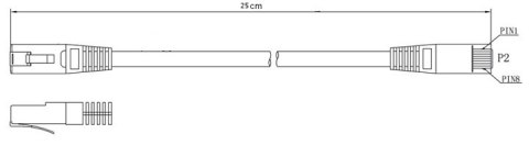 PATCHCORD KAT5E UTP 0,25M ŻÓŁTY PATCHCORD KAT5E UTP 0,25M ŻÓŁTY