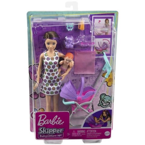 Lalka Barbie Opiekunka Skipper Wózek + bobas Zestaw Lalka Barbie Opiekunka Skipper Wózek + bobas Zestaw