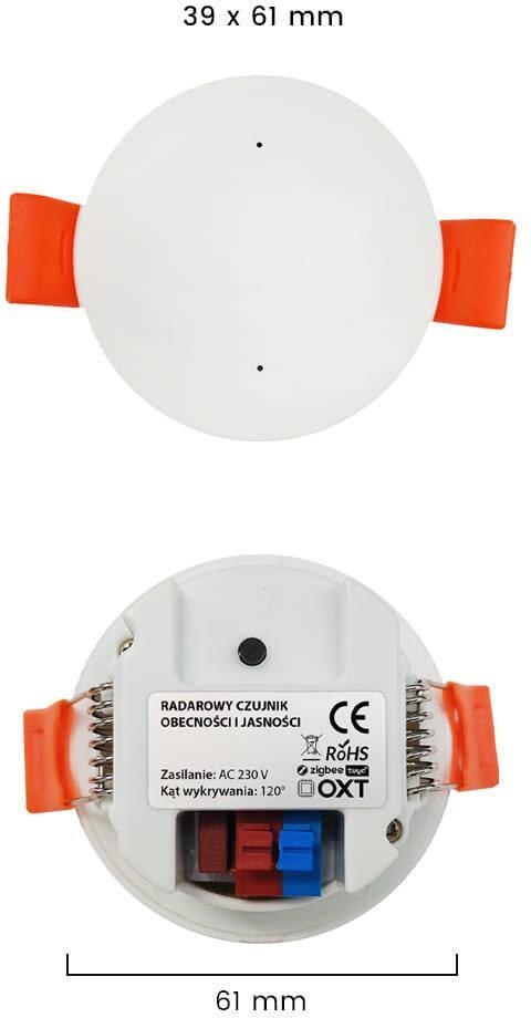 OXT Czujnik radar obecności jasności 230V WiFi TUYA T150 OXT Czujnik radar obecności jasności 230V WiFi TUYA T150