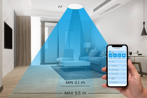 OXT Czujnik radar obecności jasności 230V WiFi TUYA T150 OXT Czujnik radar obecności jasności 230V WiFi TUYA T150