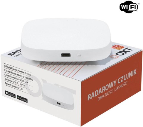 OXT Czujnik radar obecności jasności USB WiFi TUYA T155 OXT Czujnik radar obecności jasności USB WiFi TUYA T155