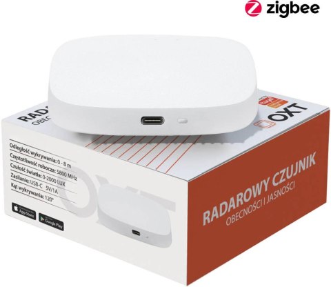 OXT Czujnik radar obecności jasności USB ZigBee TUYA T165 OXT Czujnik radar obecności jasności USB ZigBee TUYA T165