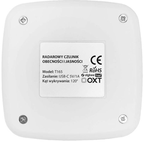 OXT Czujnik radar obecności jasności USB ZigBee TUYA T165 OXT Czujnik radar obecności jasności USB ZigBee TUYA T165