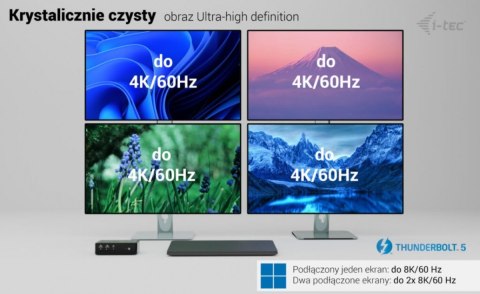 Stacja dokującaThunderbolt5 Quattro Display Docking Station 5x USB 2.5 GLan Power Delivery 140W Stacja dokującaThunderbolt5 Quattro Display Docking Station 5x USB 2.5 GLan Power Delivery 140W