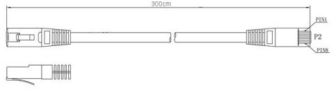 PATCHCORD KAT5E UTP 3M CZERWONY