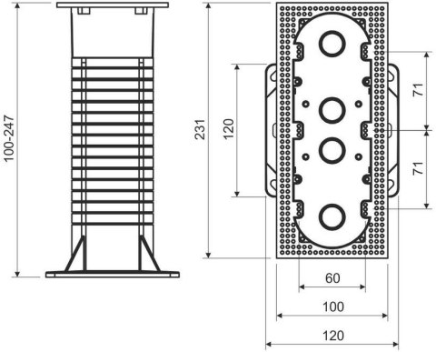Puszka elektroinstalacyjne wielokrotna do systemów docieplających KOPOS KEZ-3_KB Puszka elektroinstalacyjne wielokrotna do systemów docieplających KOPOS KEZ-3_KB