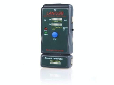 Tester diodowy kabli RJ4 5,RJ11,UTP,STP,USB AA/AB Tester diodowy kabli RJ4 5,RJ11,UTP,STP,USB AA/AB