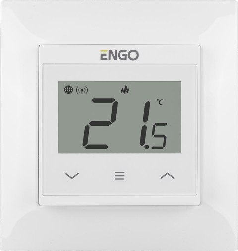 ENGO Controls E55-W - Regulator temperatury do ramki 55x55, 230V, biały, Internetowy, Wi-Fi ENGO Controls E55-W - Regulator temperatury do ramki 55x55, 230V, biały, Internetowy, Wi-Fi