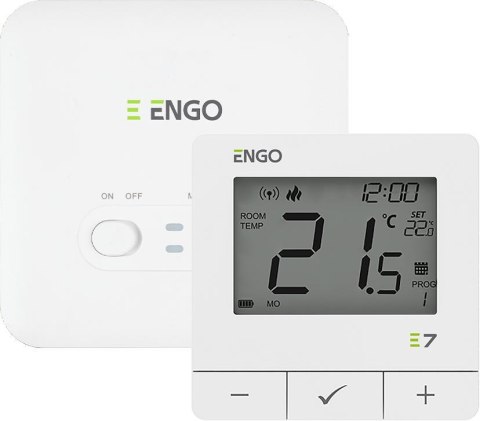 ENGO Controls E7-RFW - Programowany, bezprzewodowy regulator temperatury, biały ENGO Controls E7-RFW - Programowany, bezprzewodowy regulator temperatury, biały