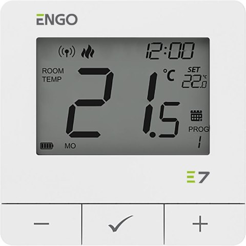 ENGO Controls E7-RFW - Programowany, bezprzewodowy regulator temperatury, biały ENGO Controls E7-RFW - Programowany, bezprzewodowy regulator temperatury, biały