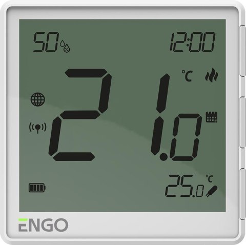 ENGO Controls EONE-BATW - Regulator temperatury, bateryjny (Li-Ion), biały, Internetowy, akumulatorowy, ZigBee, natynkowy ENGO Controls EONE-BATW - Regulator temperatury, bateryjny (Li-Ion), biały, Internetowy, akumulatorowy, ZigBee, natynkowy
