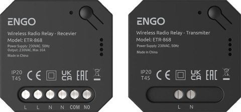 ENGO Controls ETR-868 - Przekaźnik bezprzewodowy EngoLink, nadajnik+odbiornik sterowany radiowo, 868Mhz, 230V ENGO Controls ETR-868 - Przekaźnik bezprzewodowy EngoLink, nadajnik+odbiornik sterowany radiowo, 868Mhz, 230V