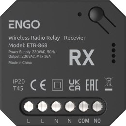 ENGO Controls ETR-868 - Przekaźnik bezprzewodowy EngoLink, nadajnik+odbiornik sterowany radiowo, 868Mhz, 230V
