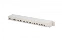 Patch panel 19" 24 porty, kat.6, S/FTP, 1U, wspornik kablowy, szary (kompletny)