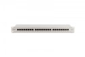 Patch panel 19" 24 porty, kat.6, S/FTP, 1U, wspornik kablowy, szary (kompletny)
