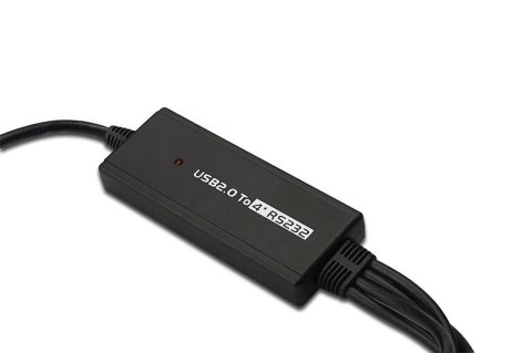 Konwerter/Adapter USB 2.0 do 4x RS232 (DB9) z kablem USB A M/Ż dł. 1,5m Konwerter/Adapter USB 2.0 do 4x RS232 (DB9) z kablem USB A M/Ż dł. 1,5m