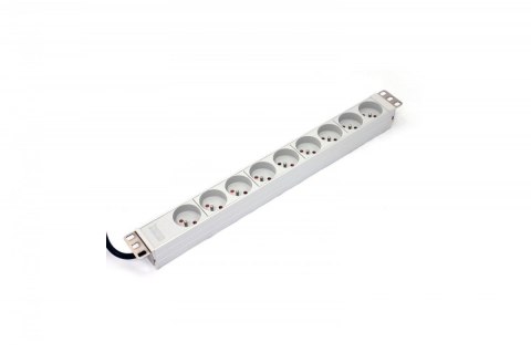 Listwa zasilająca PDU 19" RACK 9xTyp E, 1.8m 1xSchuko, 16A, aluminiowa Listwa zasilająca PDU 19" RACK 9xTyp E, 1.8m 1xSchuko, 16A, aluminiowa