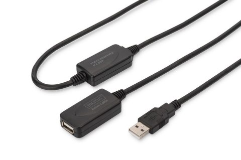 Kabel przedłużający USB 2.0 HighSpeed Typ USB A/USB A M/Ż aktywny 20m Czarny Kabel przedłużający USB 2.0 HighSpeed Typ USB A/USB A M/Ż aktywny 20m Czarny
