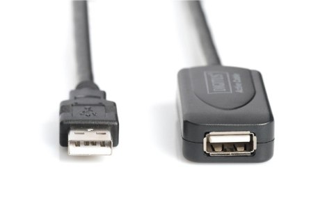 Kabel przedłużający USB 2.0 HighSpeed Typ USB A/USB A M/Ż aktywny 20m Czarny Kabel przedłużający USB 2.0 HighSpeed Typ USB A/USB A M/Ż aktywny 20m Czarny