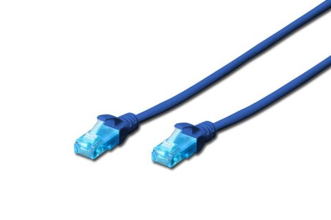 Patch cord U/UTP kat.5e PVC 0,5m niebieski Patch cord U/UTP kat.5e PVC 0,5m niebieski
