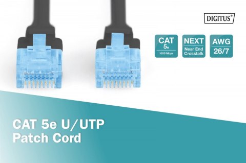 Patch cord U/UTP kat.5e PVC 10m Czarny Patch cord U/UTP kat.5e PVC 10m Czarny