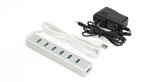 HUB 7 x USB3.0 Aluminium z zasilaczem; Y-3090 HUB 7 x USB3.0 Aluminium z zasilaczem; Y-3090