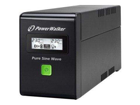 Zasilacz awaryjny line-interactive 600VA 2X PL 230V, pure sine wave, RJ11/45 IN/OUT, USB, LCD Zasilacz awaryjny line-interactive 600VA 2X PL 230V, pure sine wave, RJ11/45 IN/OUT, USB, LCD