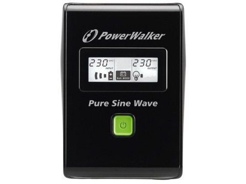 Zasilacz awaryjny line-interactive 600VA 2X PL 230V, pure sine wave, RJ11/45 IN/OUT, USB, LCD Zasilacz awaryjny line-interactive 600VA 2X PL 230V, pure sine wave, RJ11/45 IN/OUT, USB, LCD