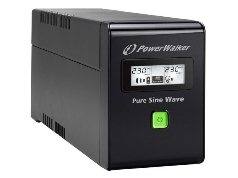 Zasilacz awaryjny line-interactive 600VA 2X PL 230V, pure sine wave, RJ11/45 IN/OUT, USB, LCD Zasilacz awaryjny line-interactive 600VA 2X PL 230V, pure sine wave, RJ11/45 IN/OUT, USB, LCD