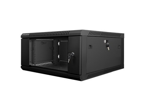 Szafa instalacyjna wisząca 19'' 4U 600X600mm czarna (drzwi szklane) Szafa instalacyjna wisząca 19'' 4U 600X600mm czarna (drzwi szklane)