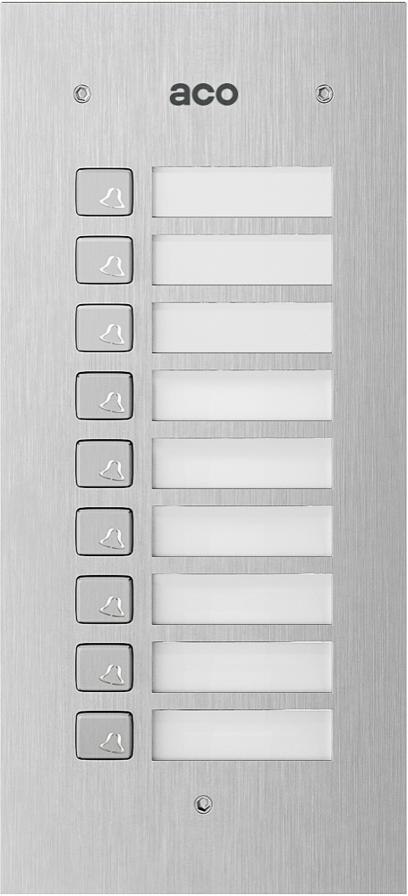 ACO COMO-MOD-9NP Podświetlany panel listy lokatorów z 9 przyciskami do FAMILIO ACO COMO-MOD-9NP Podświetlany panel listy lokatorów z 9 przyciskami do FAMILIO