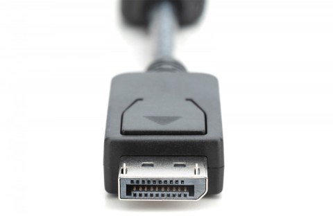 Kabel adapter Displayport z zatrzaskiem 1080p 60Hz FHD Typ DP/HDMI A M/Ż czarny 0,15m Kabel adapter Displayport z zatrzaskiem 1080p 60Hz FHD Typ DP/HDMI A M/Ż czarny 0,15m