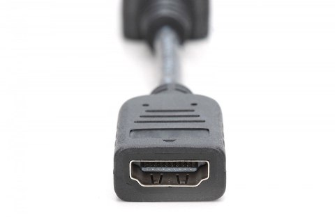 Kabel adapter Displayport z zatrzaskiem 1080p 60Hz FHD Typ DP/HDMI A M/Ż czarny 0,15m Kabel adapter Displayport z zatrzaskiem 1080p 60Hz FHD Typ DP/HDMI A M/Ż czarny 0,15m