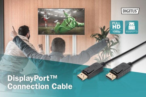 Kabel połączeniowy DisplayPort z zatrzaskami 1080p 60Hz FHD Typ DP/DP M/M czarny 15m Kabel połączeniowy DisplayPort z zatrzaskami 1080p 60Hz FHD Typ DP/DP M/M czarny 15m
