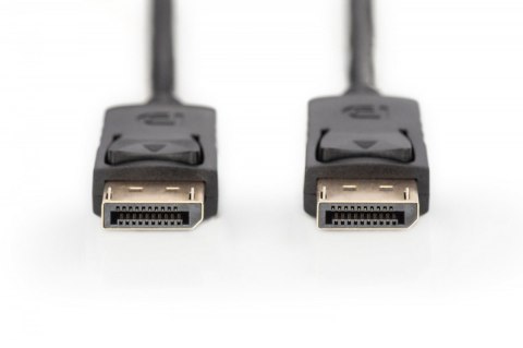 Kabel połączeniowy DisplayPort z zatrzaskami 4K 60Hz UHD Typ DP/DP M/M czarny 1m Kabel połączeniowy DisplayPort z zatrzaskami 4K 60Hz UHD Typ DP/DP M/M czarny 1m