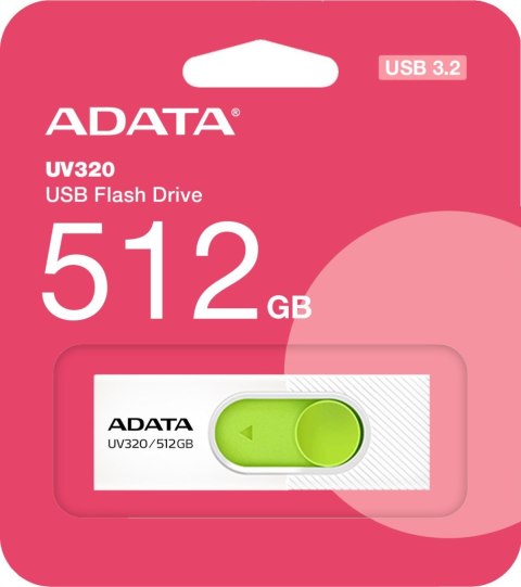 Adata Pendrive UV320 512GB USB 3.2 Gen1 Biały Adata Pendrive UV320 512GB USB 3.2 Gen1 Biały