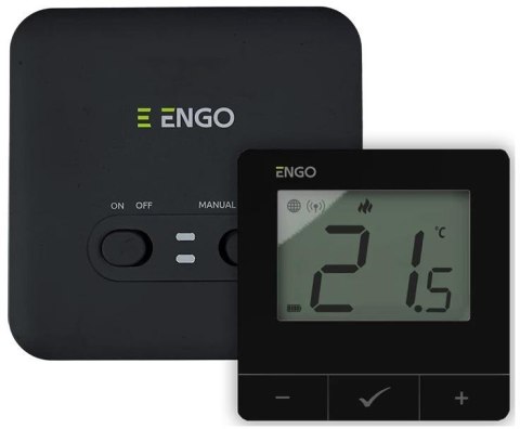 ENGO Controls E20i-B - Regulator temperatury, bezprzewodowy, bateryjny, Wi-Fi, Internetowy, czarny, 868MHz ENGO Controls E20i-B - Regulator temperatury, bezprzewodowy, bateryjny, Wi-Fi, Internetowy, czarny, 868MHz